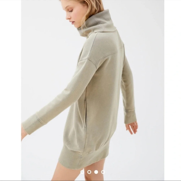 Urban Outfitters Jacob Olive Green Turtleneck Sweatshirt Dress - Picture 4 of 10
